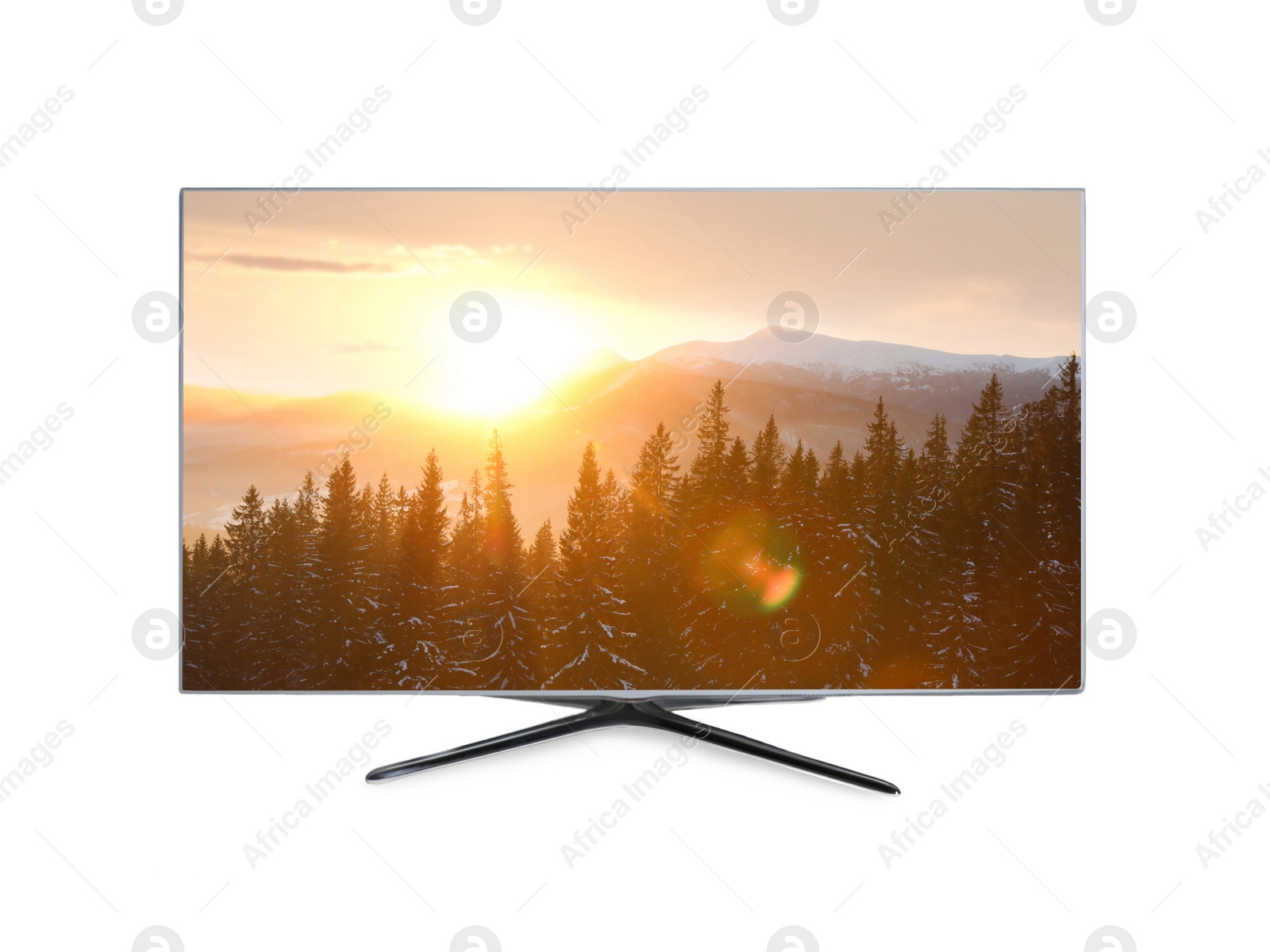 Image of Modern wide screen TV monitor isolated on white