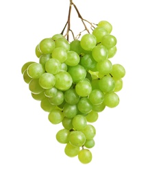 Photo of Bunch of fresh ripe juicy grapes on white background