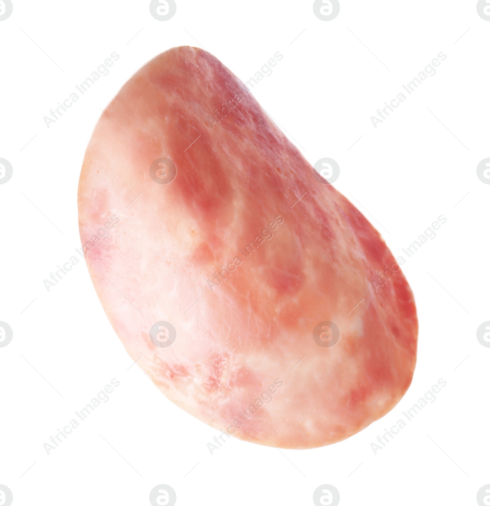 Photo of Slice of delicious ham isolated on white