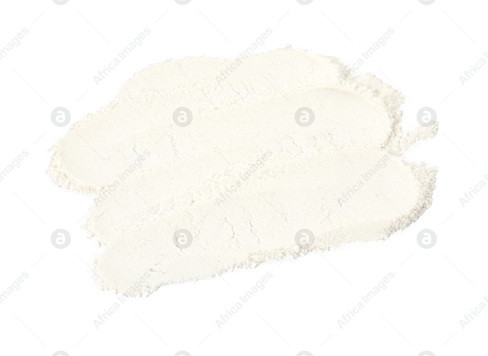 Photo of Baking powder isolated on white. Cooking ingredient