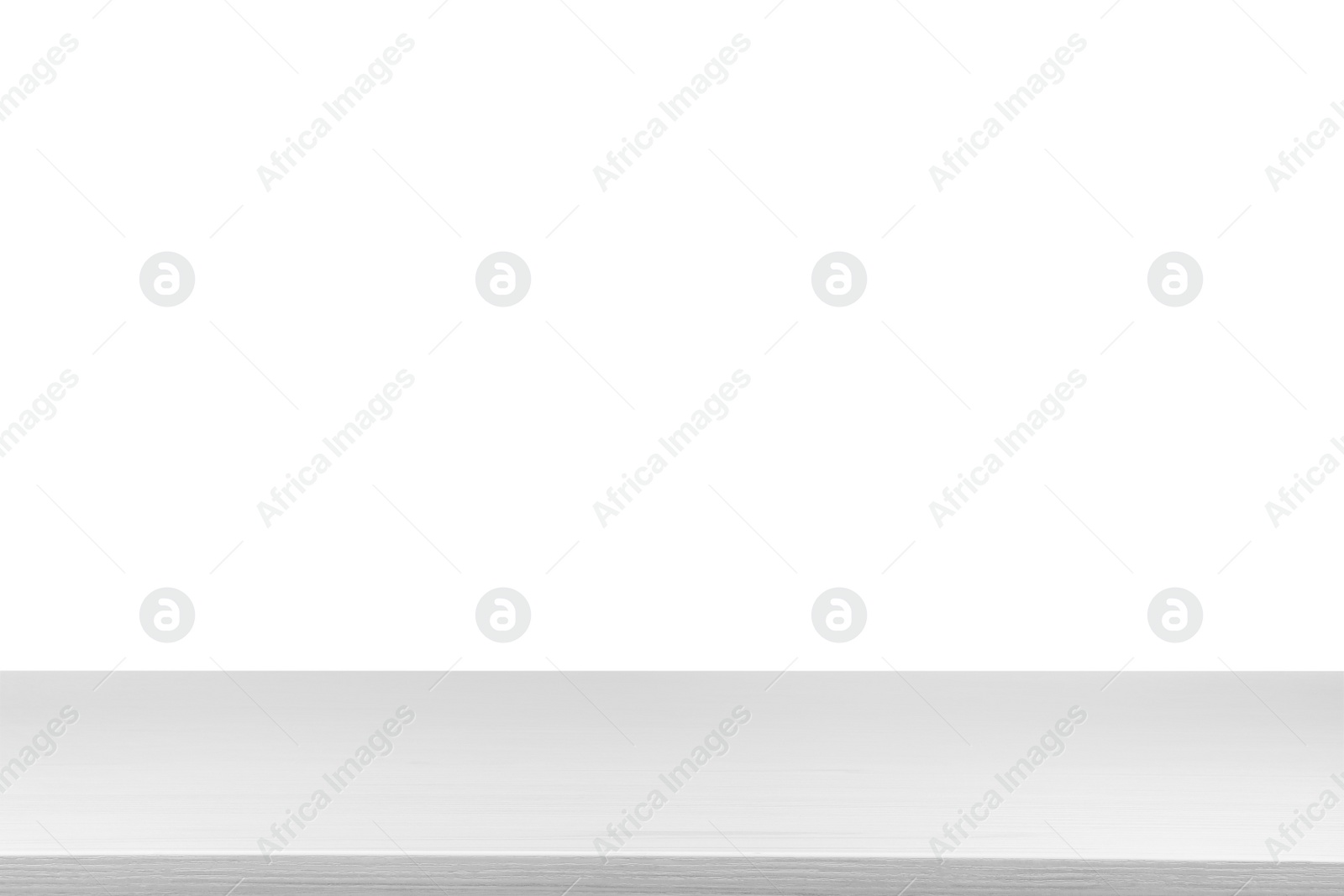 Photo of Empty clean wooden surface isolated on white