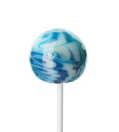 Tasty colorful lollipop isolated on white. Confectionery product