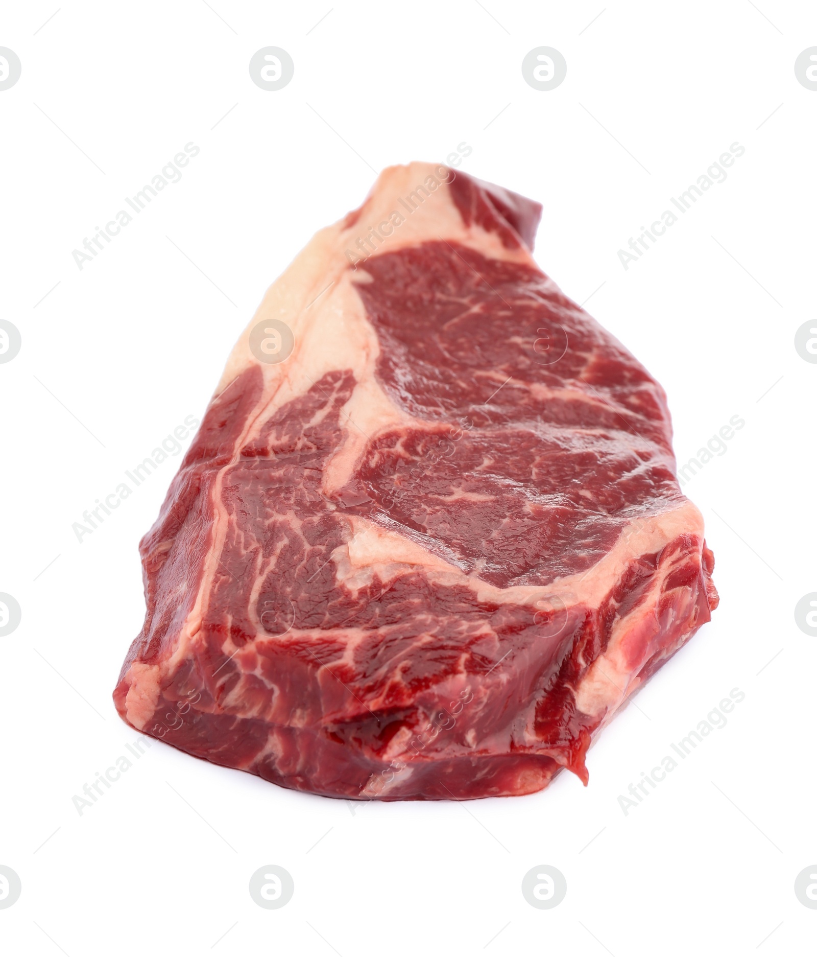 Photo of Piece of fresh beef meat isolated on white