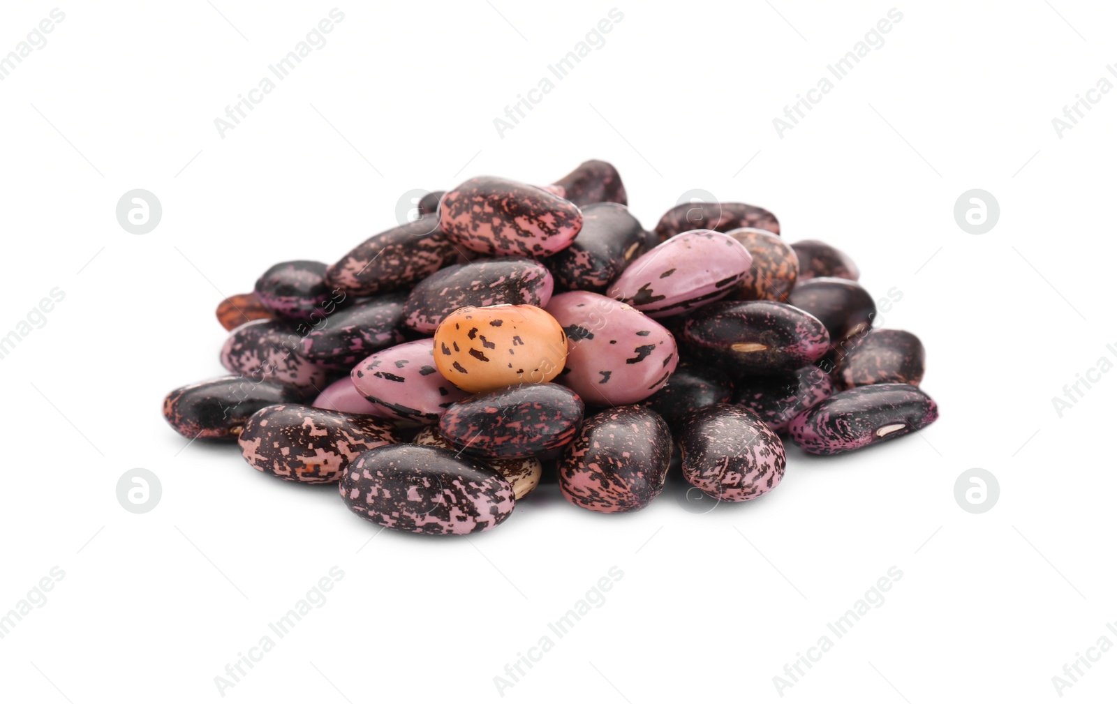 Photo of Pile of dry kidney beans on white background