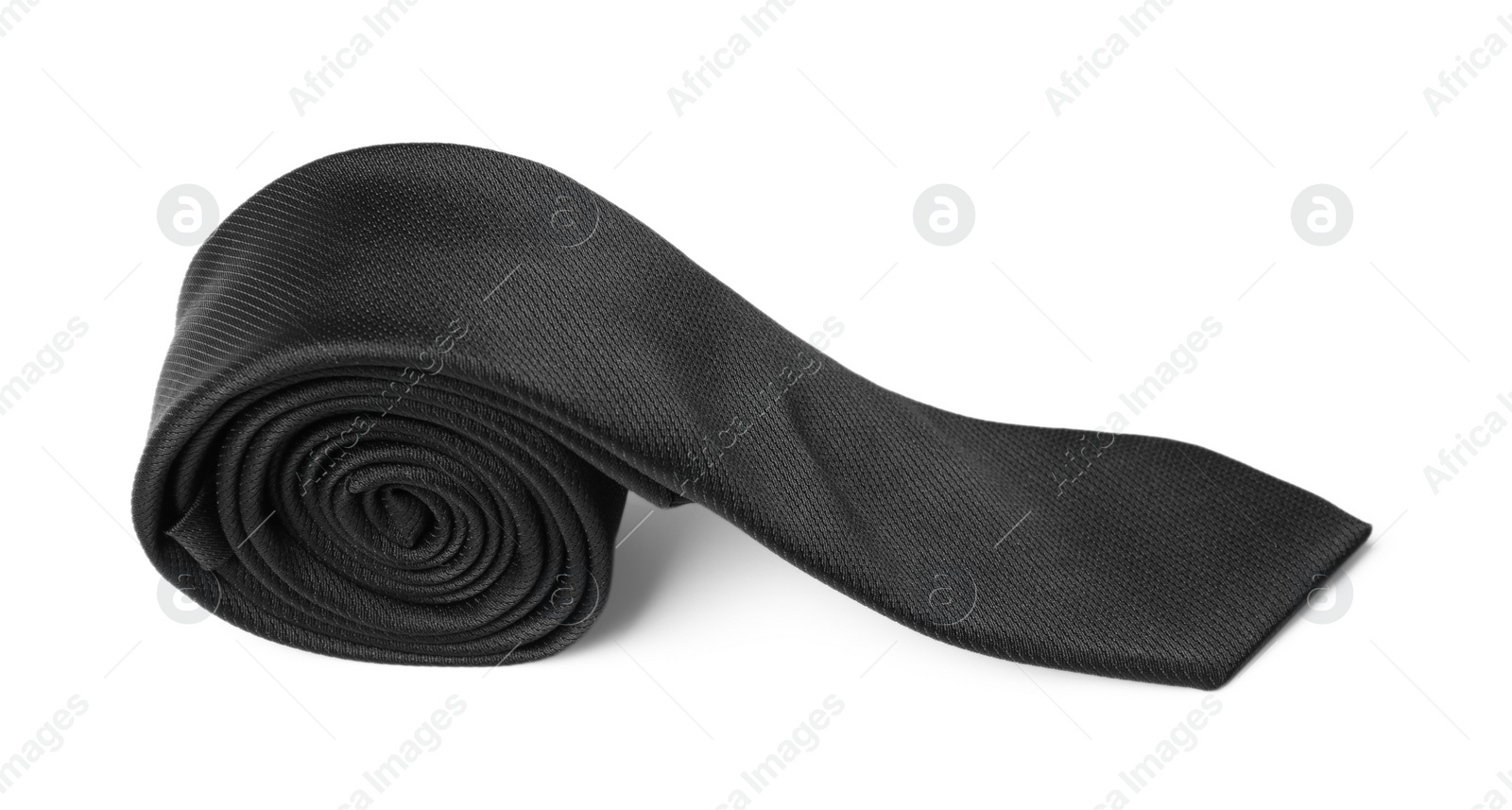 Photo of Classic black male necktie isolated on white