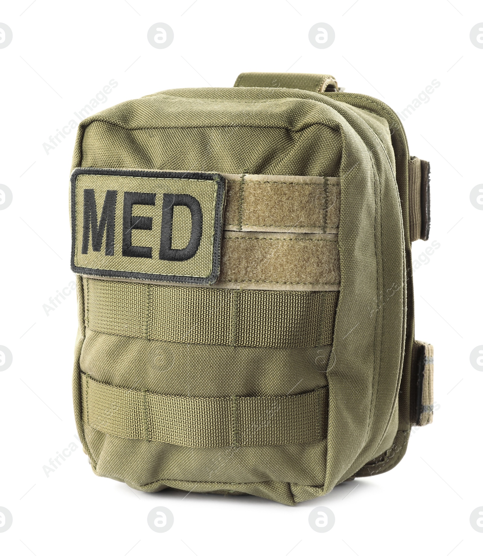 Photo of Military first aid kit isolated on white
