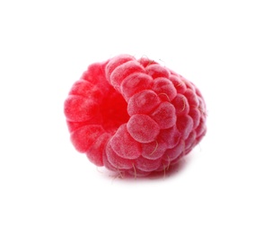 Delicious fresh ripe raspberry on white background