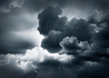 Beautiful view of sky covered with grey thunderclouds