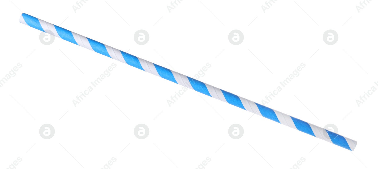 Photo of Light blue paper cocktail tube isolated on white