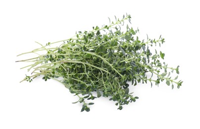 Bunch of aromatic thyme isolated on white. Fresh herb