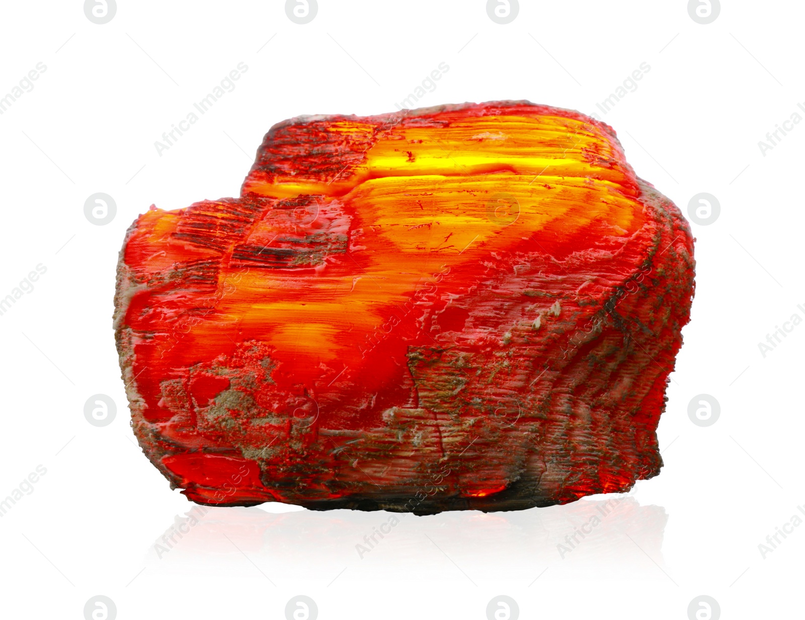 Photo of Piece of smoldering coal isolated on white