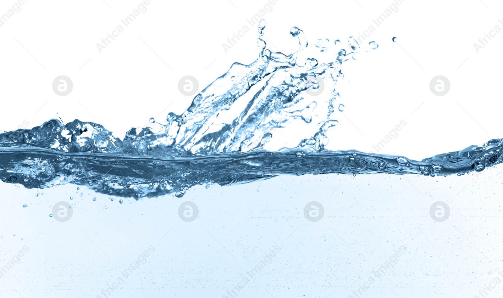 Photo of Splash of clear water isolated on white, closeup