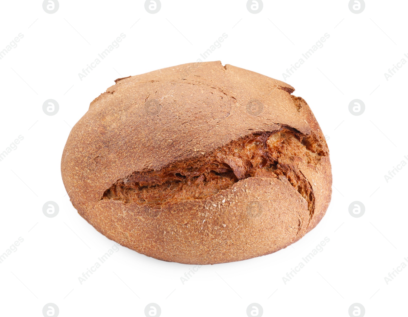 Photo of Freshly baked sourdough bread isolated on white