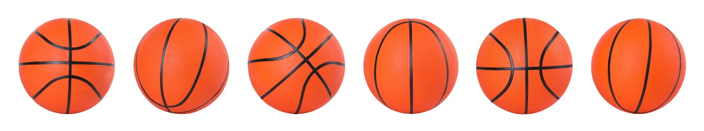 Image of Basketball ball isolated on white, different sides