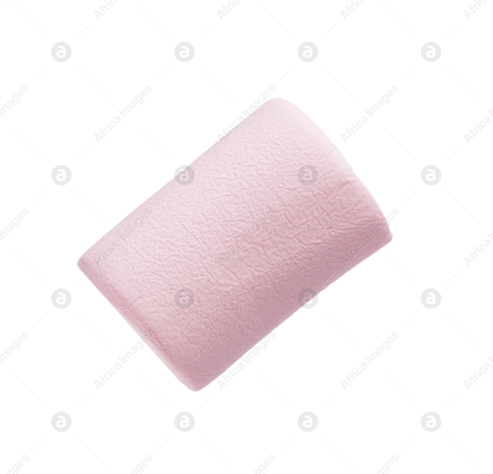 Photo of One sweet pink marshmallow isolated on white