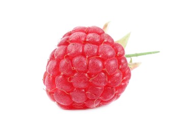 Photo of One tasty ripe raspberry isolated on white