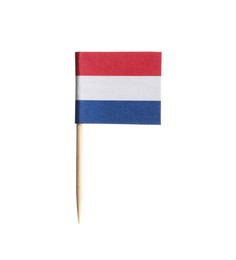 Photo of Small paper flag of Netherlands isolated on white
