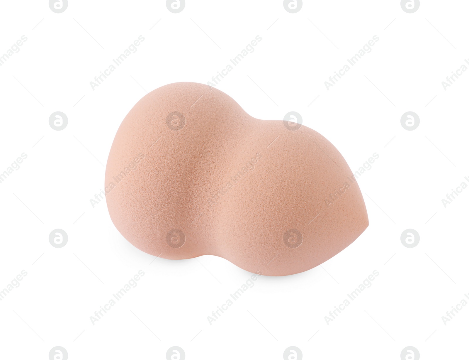 Photo of One beige makeup sponge isolated on white