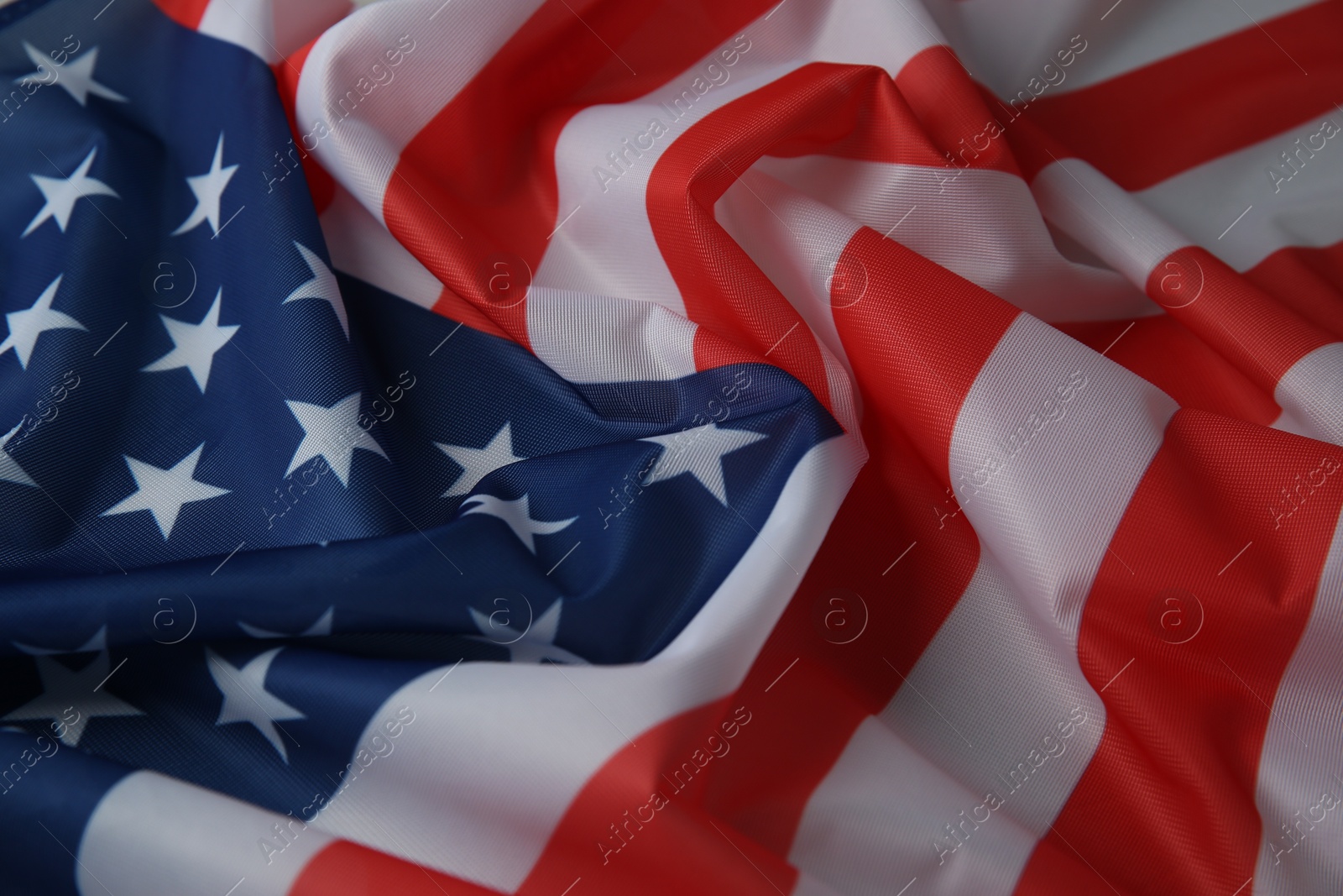 Photo of Flag of USA as background, closeup view