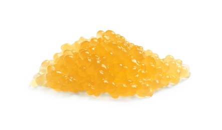 Photo of Pile of fresh pike caviar isolated on white