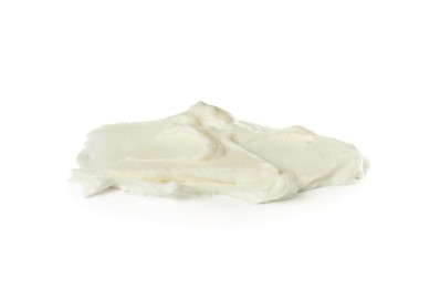 Smear of delicious cream cheese isolated on white