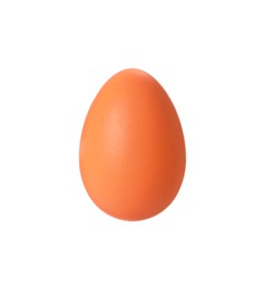 One orange Easter egg isolated on white