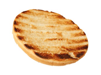 Half of grilled burger bun isolated on white