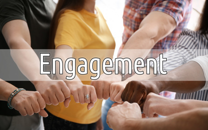 Image of Engagement concept. People holding fists together, closeup