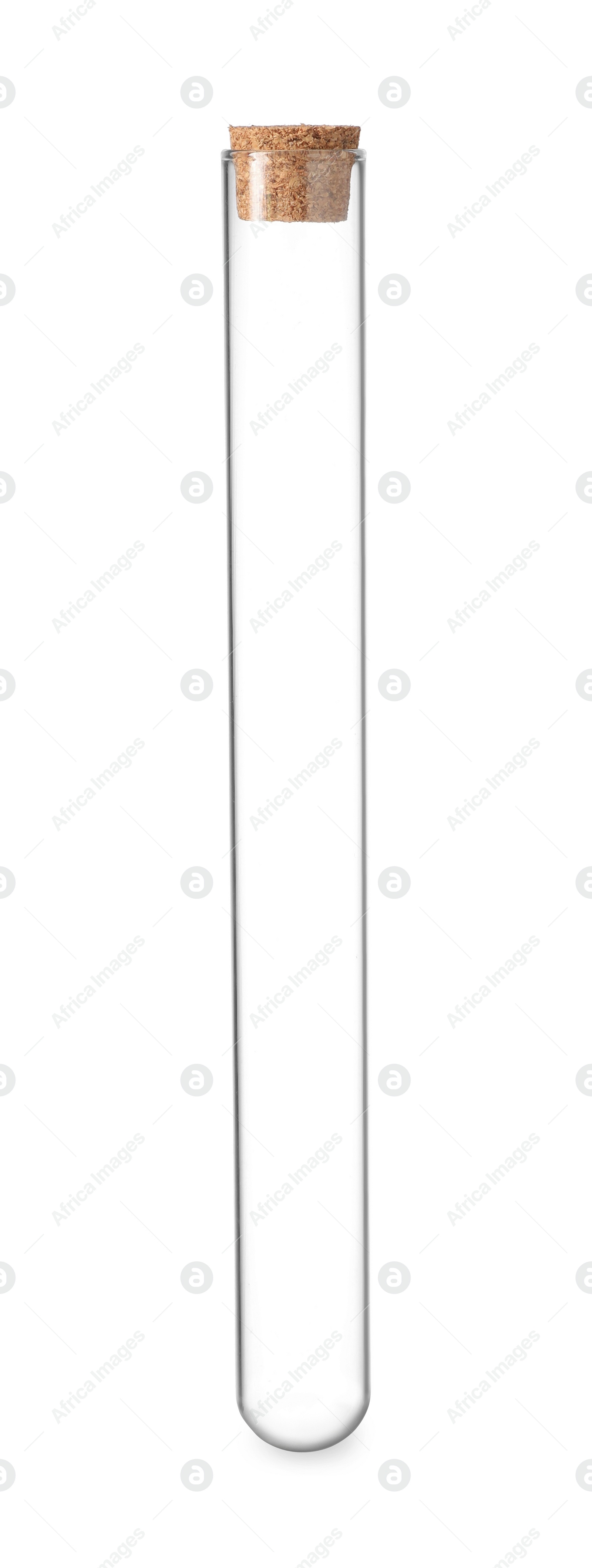Image of Empty glass test tube isolated on white