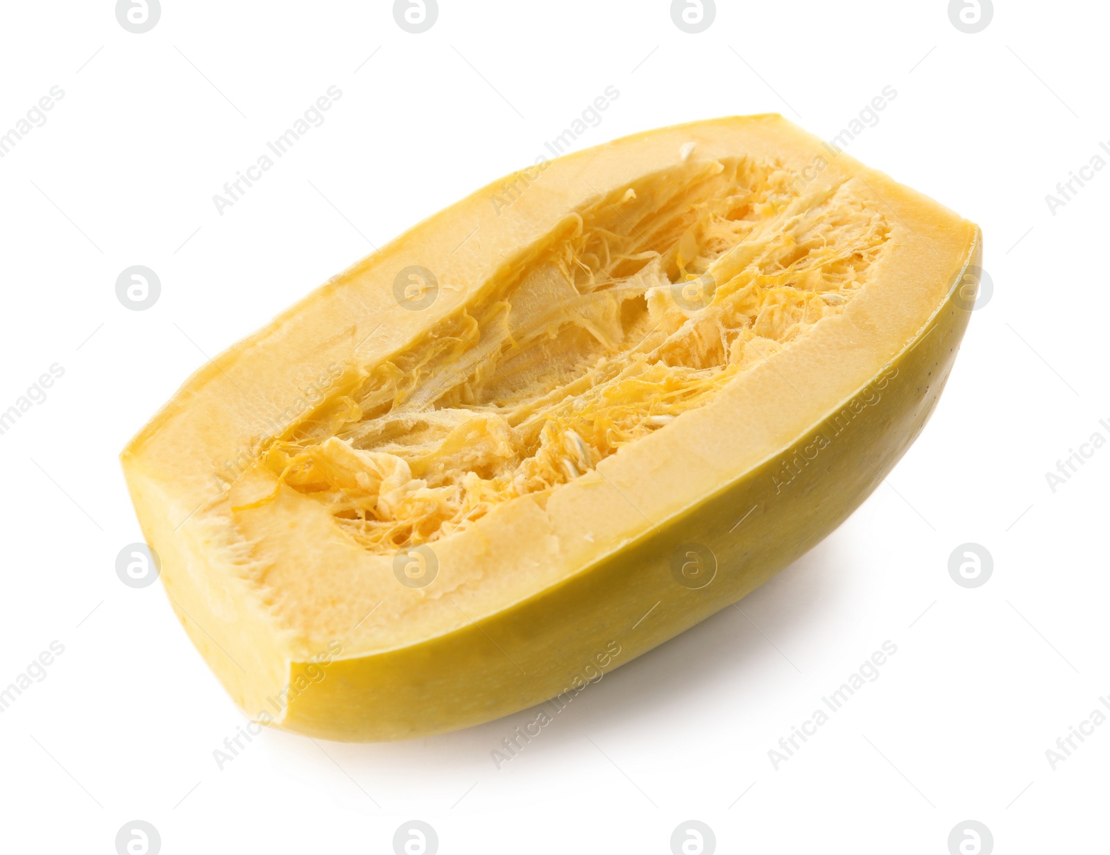 Photo of Half of spaghetti squash on white background