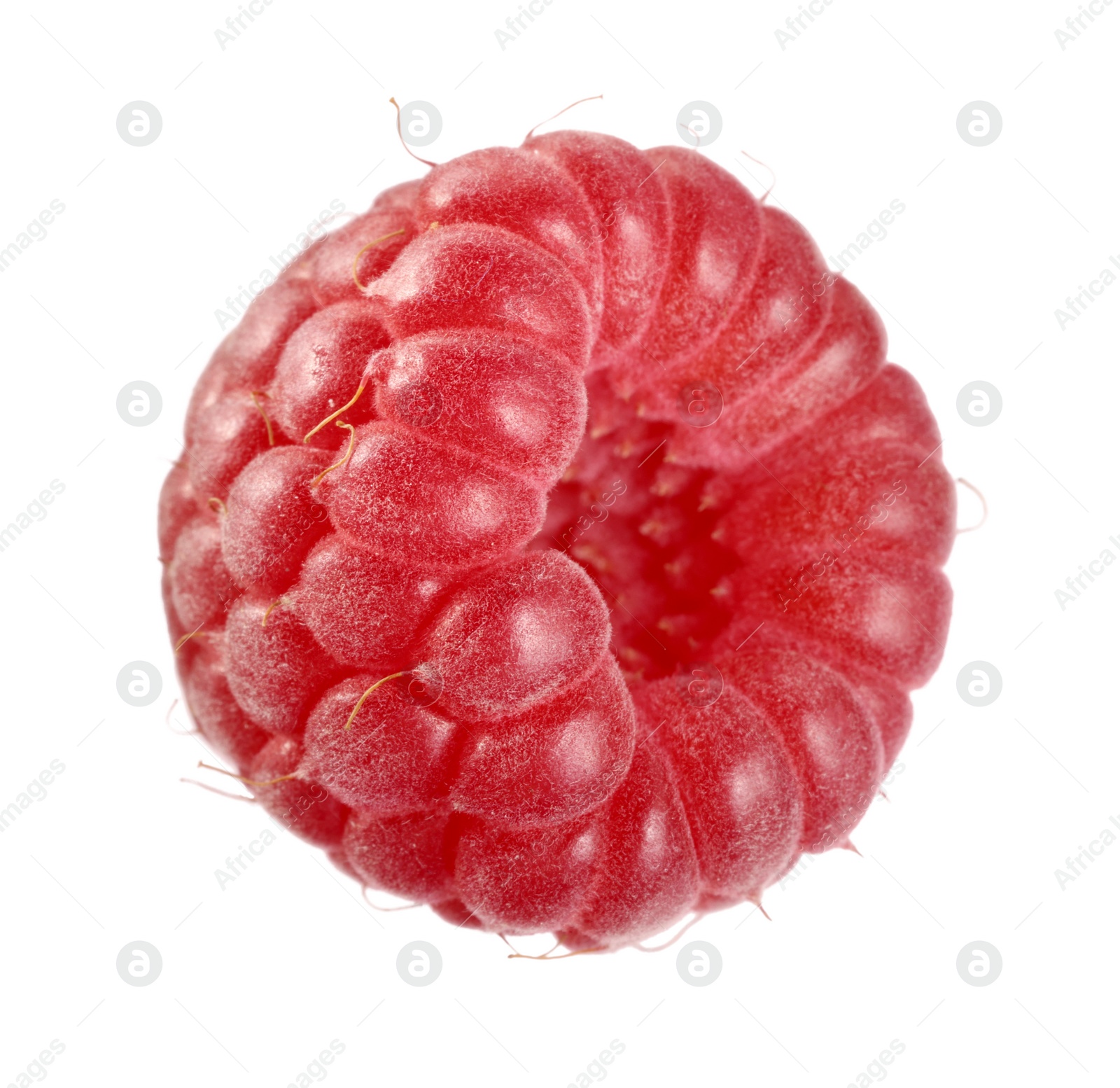 Photo of One tasty ripe raspberry isolated on white