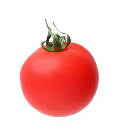 One fresh whole tomato isolated on white