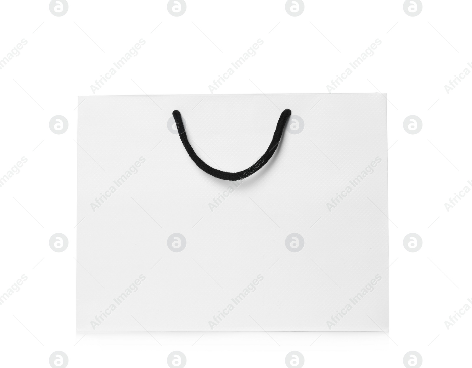 Photo of Paper shopping bag isolated on white. Mock up for design