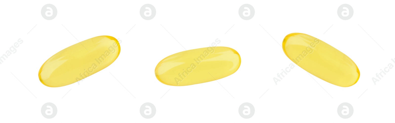 Image of Collage of vitamin pills isolated on white