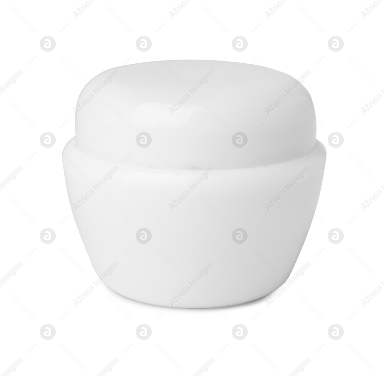 Photo of Jar of cosmetic product on light background