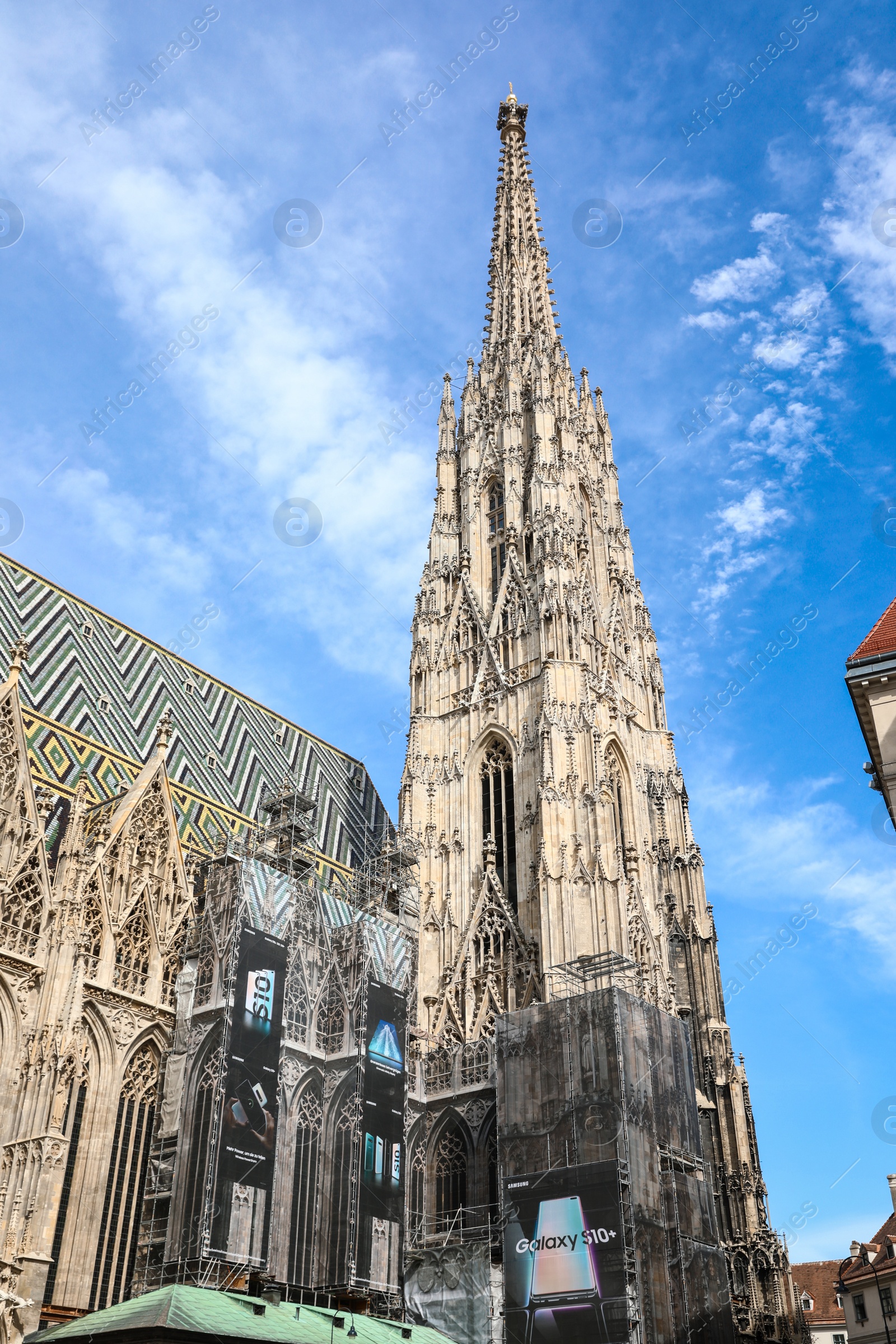 Photo of VIENNA, AUSTRIA - APRIL 26, 2019: Low angle view of St. Stephen's Cathedral