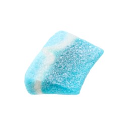 Blue sweet jelly candy on white background