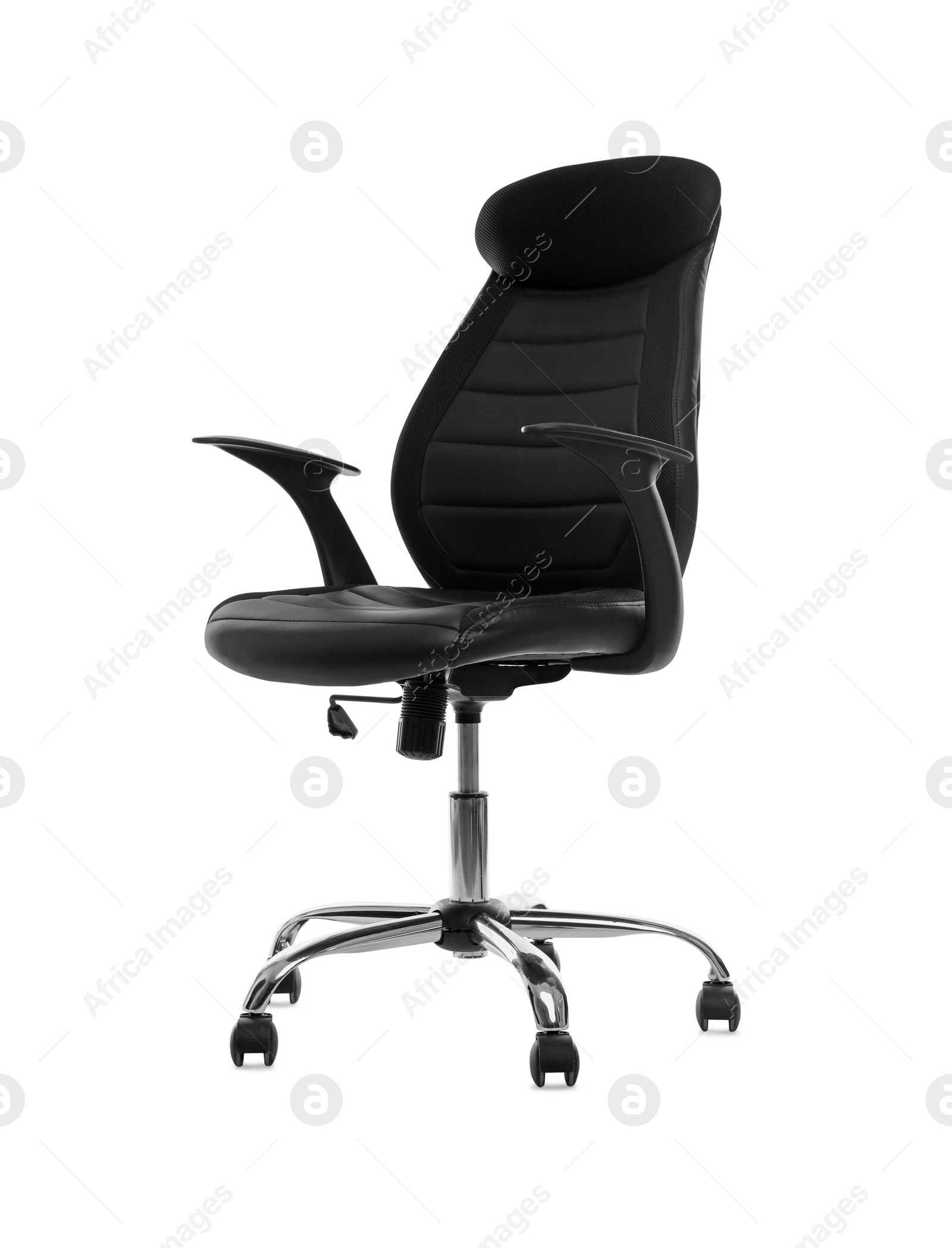 Photo of Comfortable leather office chair isolated on white