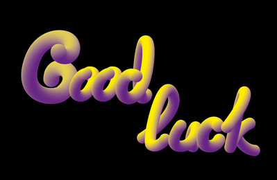 Good luck wish. Creative card with text