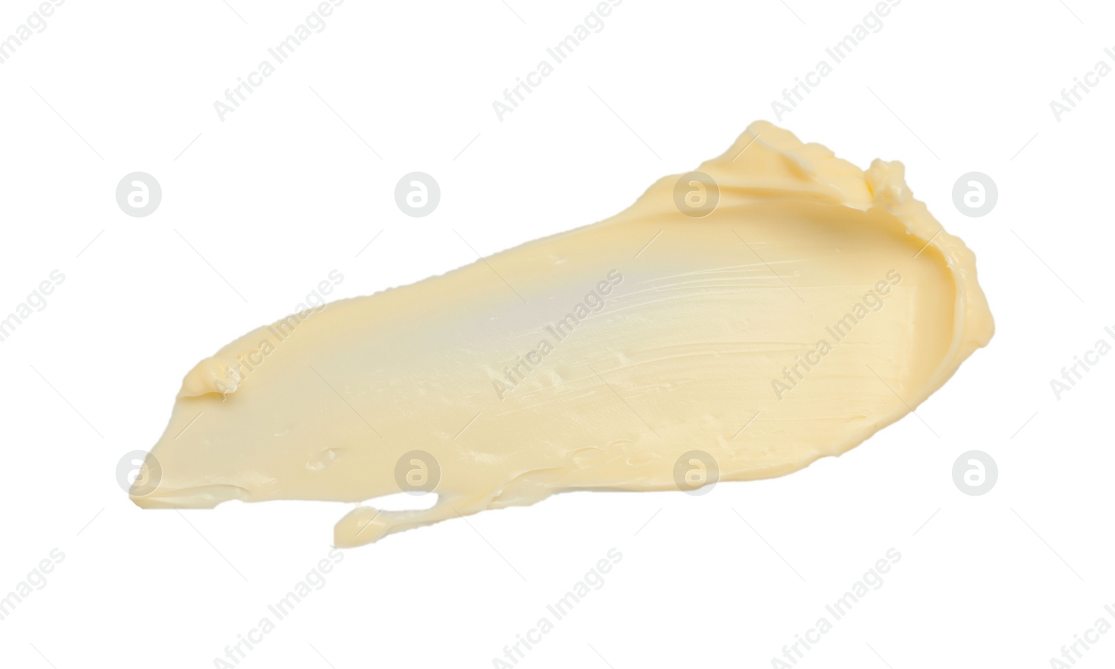 Photo of Fresh natural butter isolated on white, top view