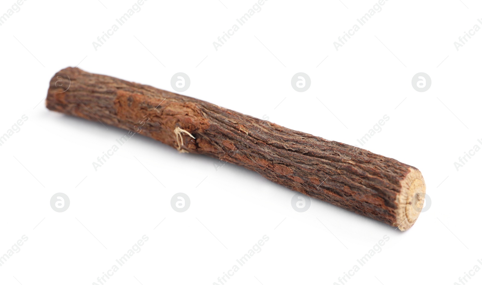 Photo of Dried stick of liquorice root isolated on white