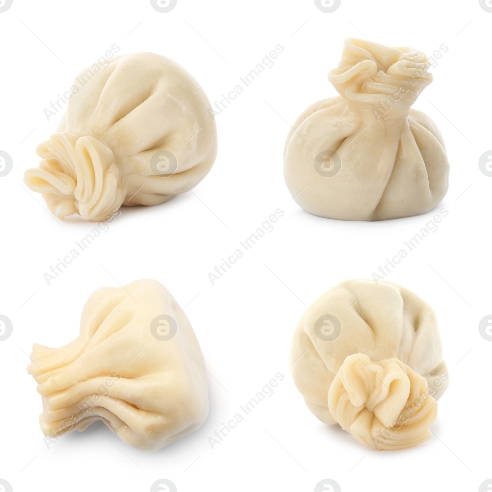 Image of Set of tasty dumplings isolated on white