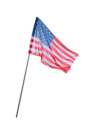 Photo of Flag of USA isolated on white. National symbol