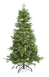 Photo of Green Christmas tree on white background