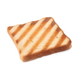 Slice of delicious toasted bread isolated on white