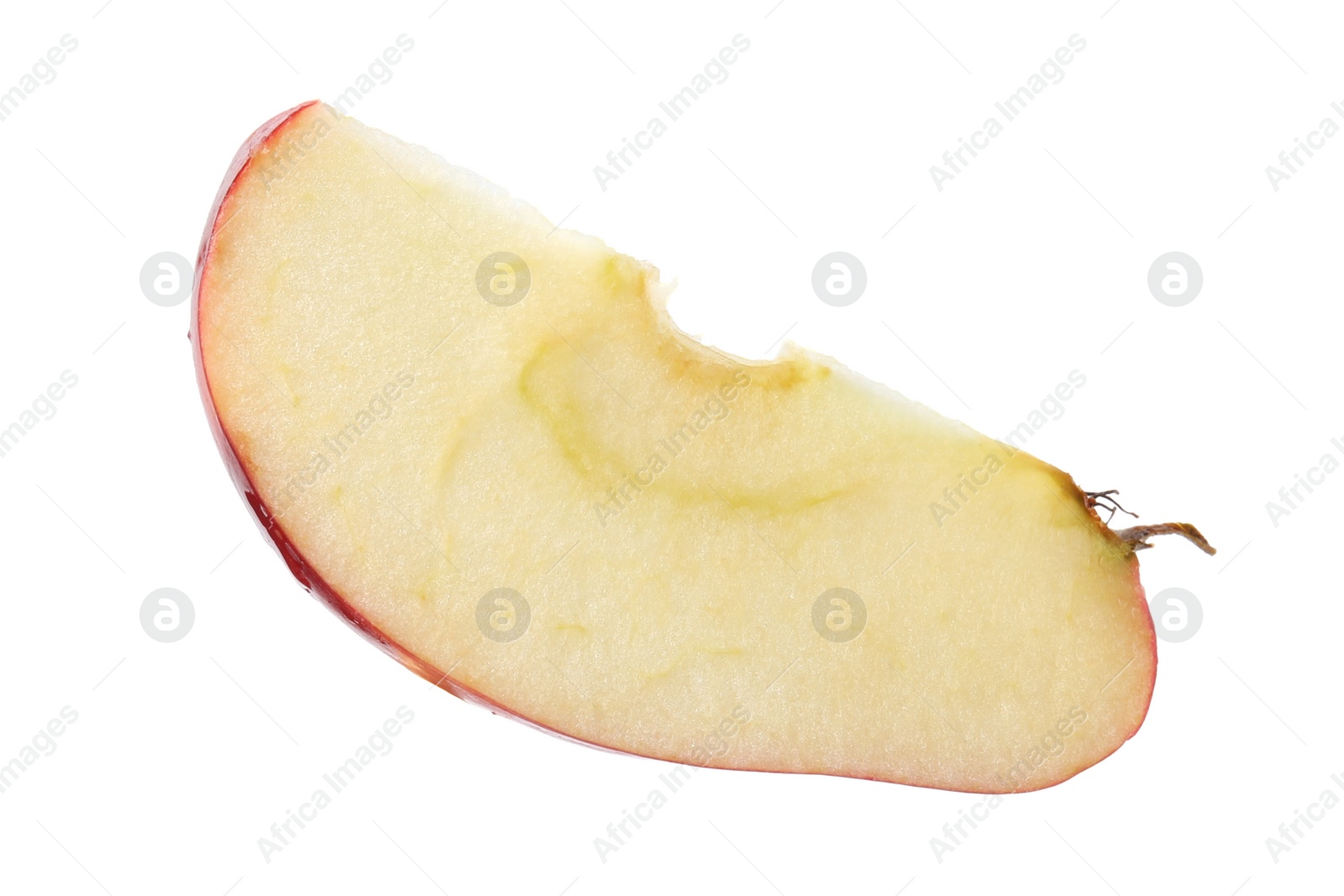 Photo of Piece of ripe red apple isolated on white