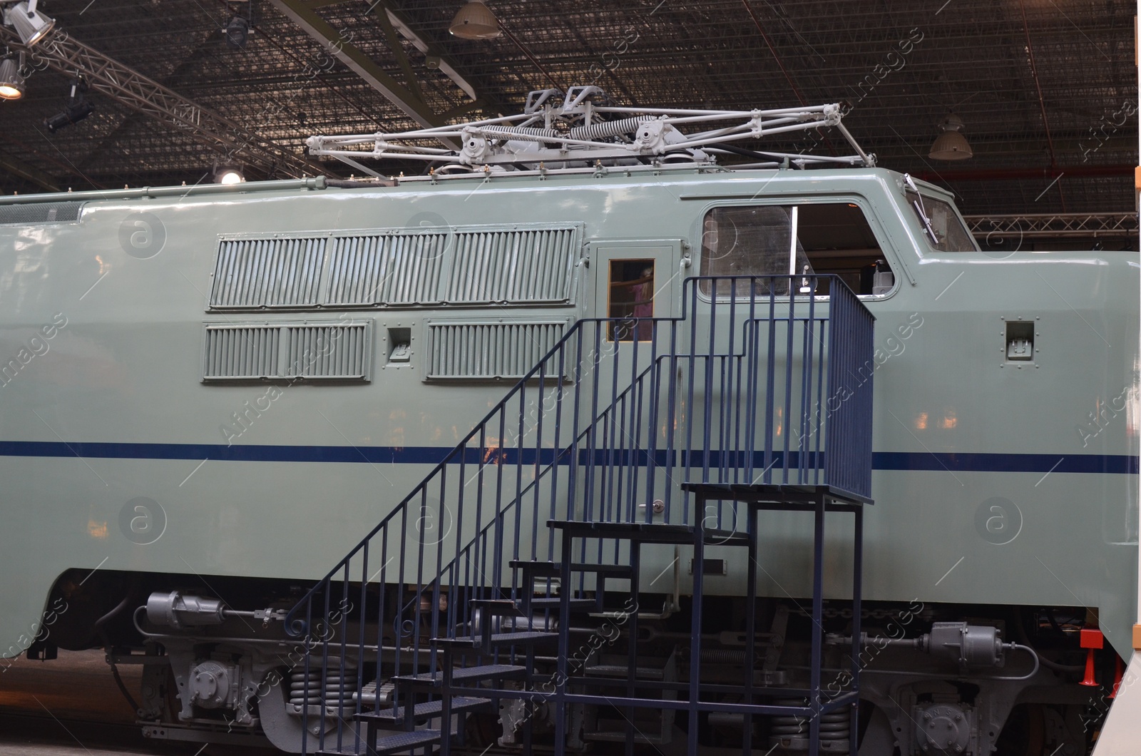 Photo of Utrecht, Netherlands - July 23, 2022: Electric locomotive on display at Spoorwegmuseum