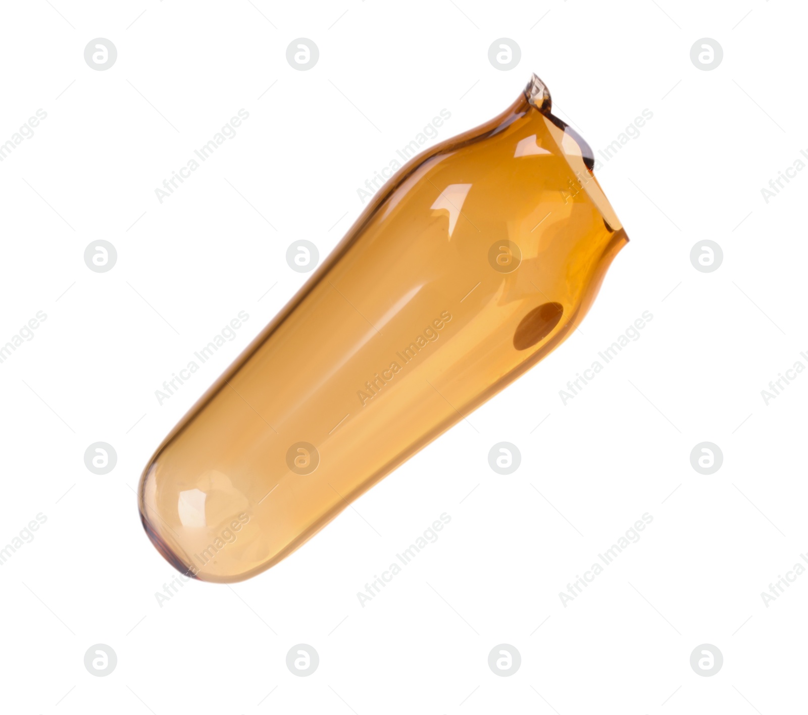 Photo of Conical tip of open glass ampoule isolated on white