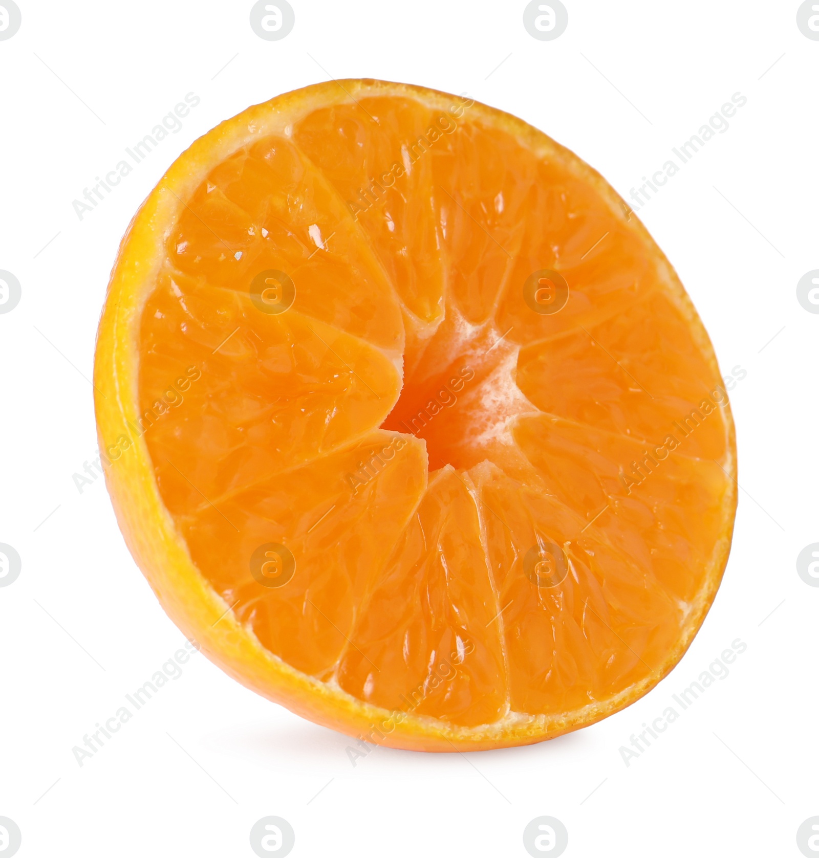 Photo of Piece of fresh ripe tangerine isolated on white