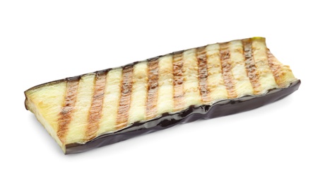 Photo of Delicious grilled eggplant slice isolated on white